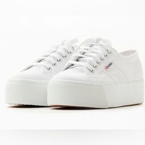 Superga 2790 platform white sneakers